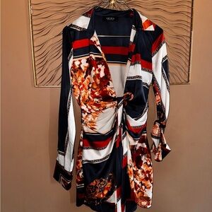 AKIRA Bold Patterned Wrap Dress